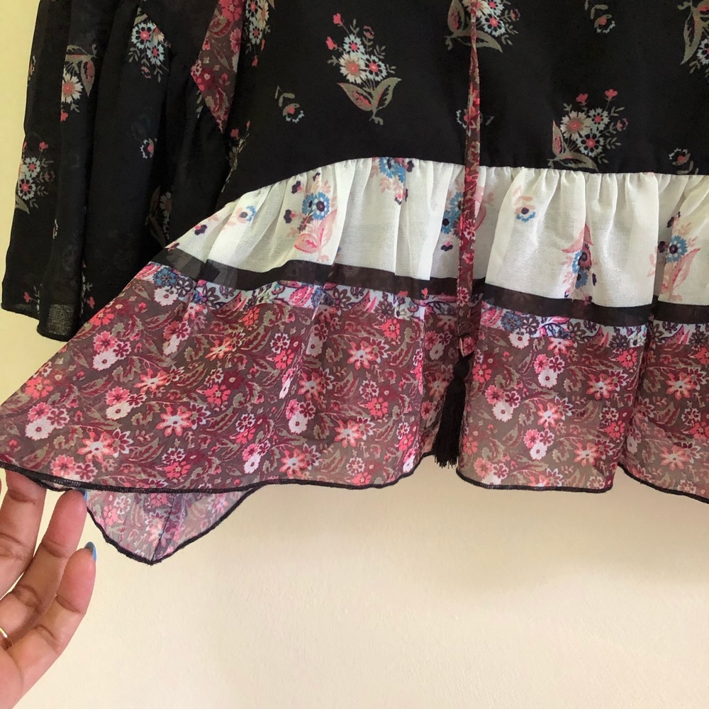 Rebecca Minkoff Floral Bell Sleeve Blouse - Picture 4 of 7